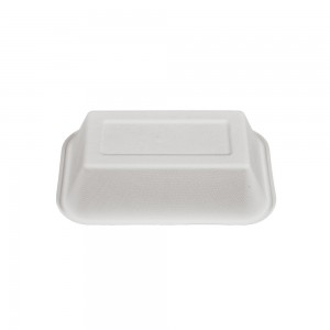 PFAS Free 32oz Disposable Compostable Biodegradable Eco-friendly Sugarcane Bagasse Pulp Food Lunch Container Tray Me ka uhi