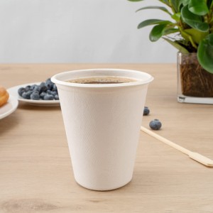8 оз (260 мл) Биоразградиве шољице за кафу и поклопци за једнократну употребу од шећерне трске од пулпе од пулпе од 8 оз (260 мл)