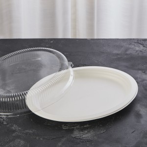 12.5 ນິ້ວ x 10 ນິ້ວ ຂະໜາດໃຫຍ່ຂາຍສົ່ງ Oval Party Sugarcane Bagasse Disposable Paper Plate