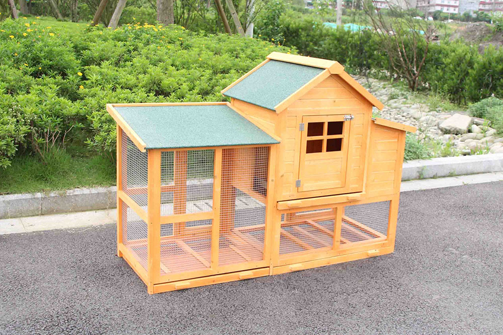 Courtyard Pullus cauea Naturalis Solid Wood Rabbit Hutches Small Animal Cage House
