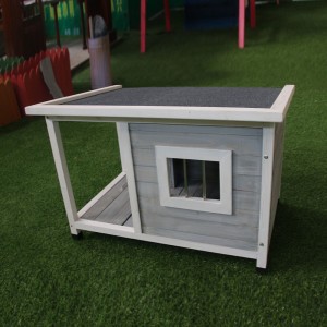 現代方法ペット プロダクト動物のおりの屋外の木の平らな屋根の犬小屋の家