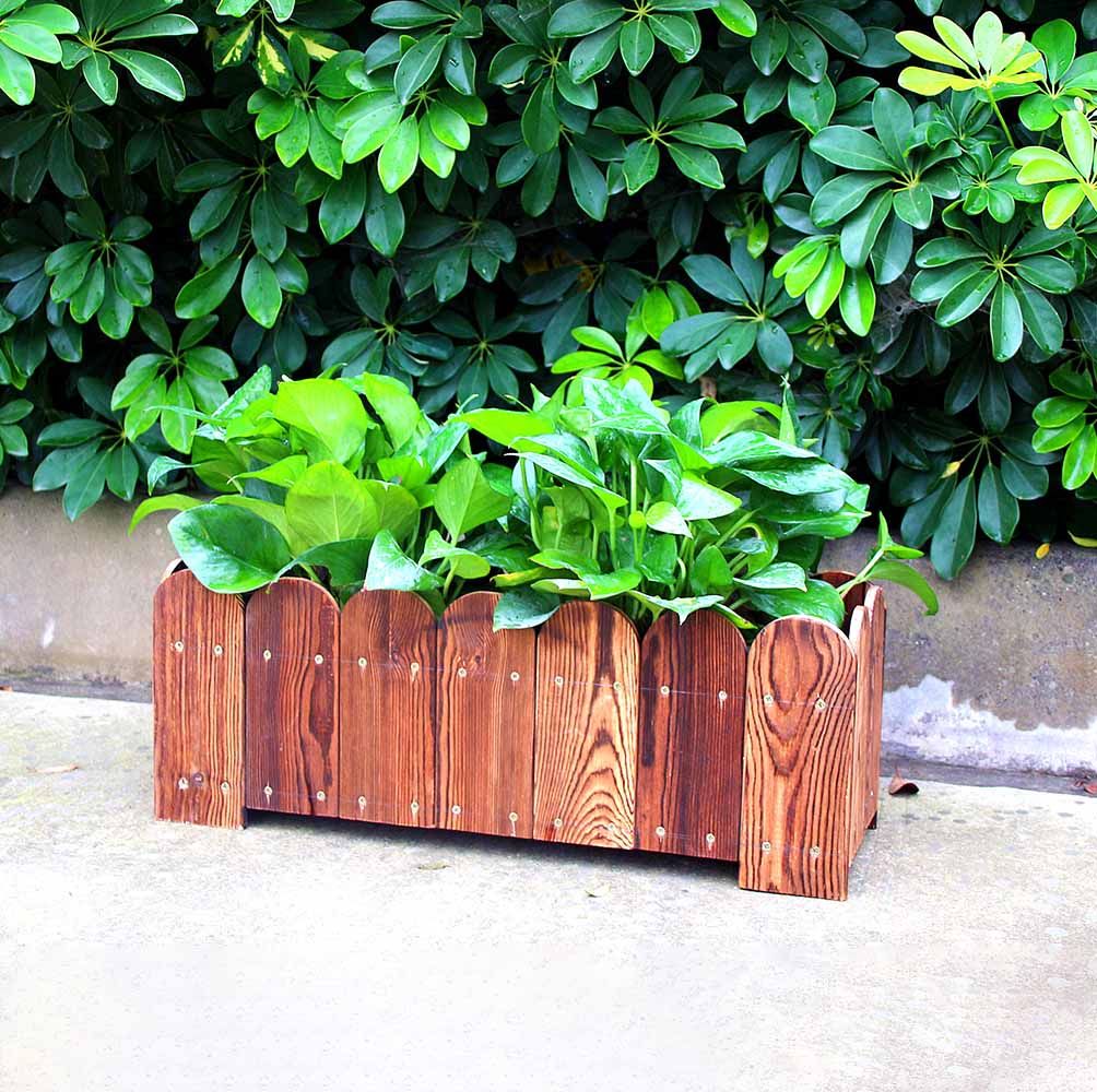 Maceta de madera de nuevo diseño, maceta carnosa, caja de flores de madera maciza para exteriores
