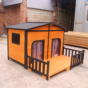 Pet Fir Wood Kennel Log Cabin Dog House Shelter Weatherproof