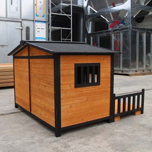 Pet Fir Wood Kennel Log Cabin Dog House Shelter Weatherproof