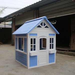 Borongan barudak outdoor muter warna biru kids kayu playhouse