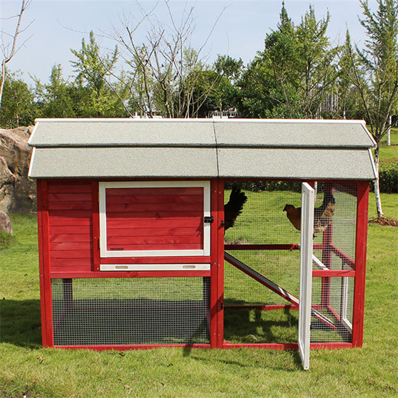 Дървена къщичка за зайчета за отглеждане на домашни любимци на закрито и на открито, червена