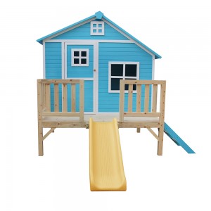 Garden Play House Playground Custom Children Outdoor Kids Wooden Playhouses With Slide