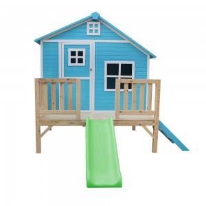 Garden Play House Παιδική χαρά Προσαρμοσμένα Παιδιά Υπαίθρια Παιδικά Ξύλινα Παιδικά Σπίτια με τσουλήθρα