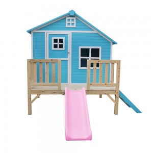 Garden Play House Παιδική χαρά Προσαρμοσμένα Παιδιά Υπαίθρια Παιδικά Ξύλινα Παιδικά Σπίτια με τσουλήθρα