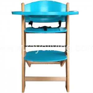 EN14988 Solid Pine Wood Baby Feeding Chair Baby High Chair