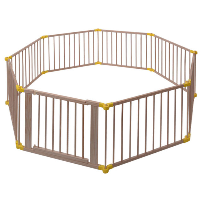 8Panel European Standard Foldable Wooden Baby Playpen Featured Image