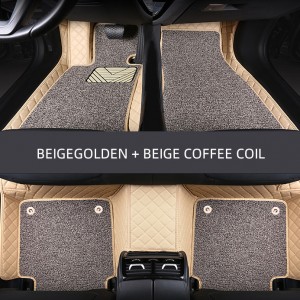 Square pattern double-layer car mats with coil ...