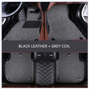 Diamond double-layer car mats with coil mats