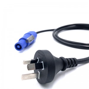 Powercon Blue rau 3 Pin Australian 240V Plug 10AMP Extension Cable