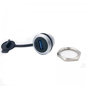 Round Panel Mount USB 2.0 para sa Extension USB Cable