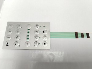 Oanpaste tactile gefoel en LED's yndikaasje membraan switch