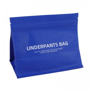 Sacca Eco Friendly Zipper Bag Flat Block Bottom Underpants Bag Packaging Abbigliamento