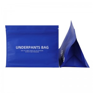 इको फ्रेंडली जिपर पाउच फ्लैट ब्लॉक बॉटम अंडरपैंट्स क्लॉथिंग पैकेजिंग बैग
