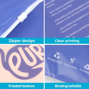 Biodegradable Frosted Clothing Bags Zipper