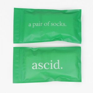 Calcetines resellables con logotipo personalizado Empaquetado de bolsas con cierre de cremallera