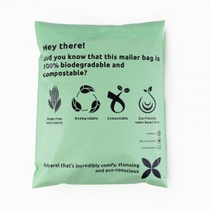 Ilogo yesiko eco friendly biodegradable plastic poly mailer ibhegi yokuthumela ibhegi yeengxowa zemvulophu