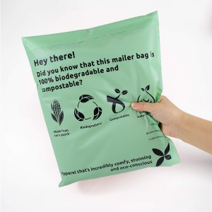 Brugerdefineret logo miljøvenlig biologisk nedbrydelig plast poly mailer kurer forsendelsespose til tøj kuvertposer