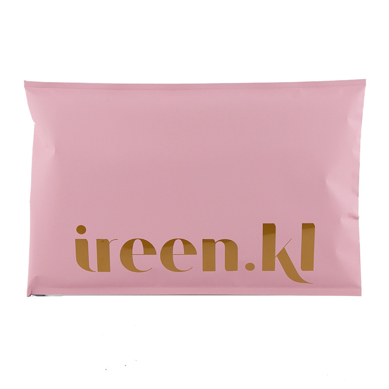 Elegantna roza mat poštna torba z zlatim sijajnim potiskom