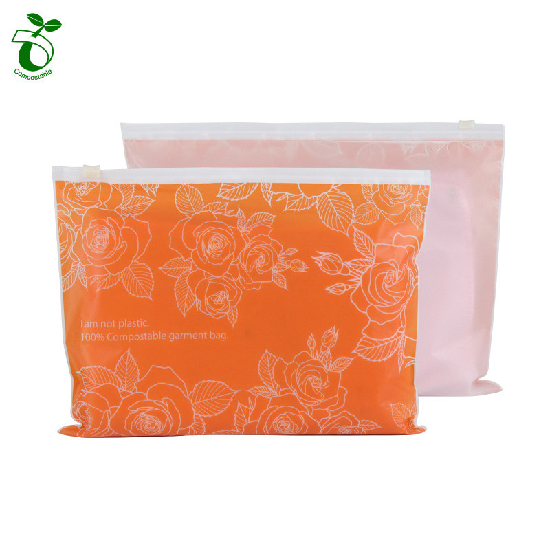 Flowers Printing Biodegradable 100% Recyclable Clear Zipper Bag Itinatampok na Larawan