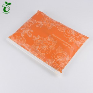 Flowers Printing Biodegradable 100% Recyclable Clear Zipper баштык