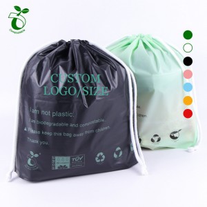 Mataas na kalidad na custom na sariling logo na biodegradable na damit na gumuhit ng mga string bag