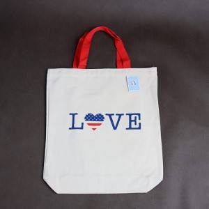 Reusable customized printed logo shopping cotton tote bag with logo 