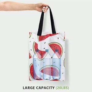 Reusable fruit print holiday tote bag Summer shopper