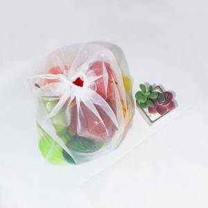 Washable reusable RPET mesh produce bag for groceries shopping