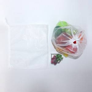 Washable reusable RPET mesh produce bag for groceries shopping