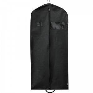 Custom non woven polypropylene black wedding dress garment suit cover bag wholesaletravel nonwoven foldable cloth garment bag