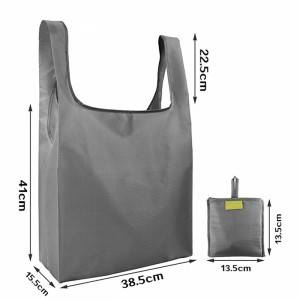 Customized Recycling Eco-Friendly Large Supermarket Grocery Reusable Foldable Polyester Rpet Shopping Bag With Pouch