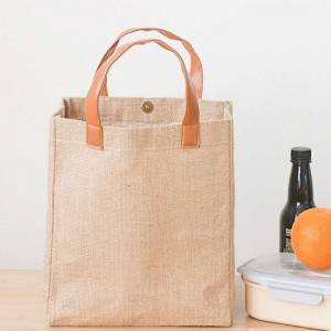 Eco friendly new style hemp jute tote shopping bag