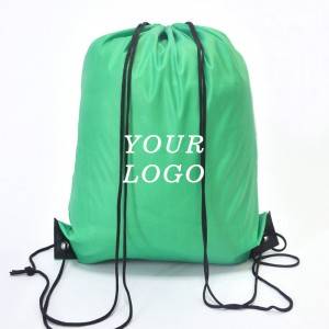 Factory custom logo sports backpack 210D polyester drawstring bag printing draw string bag for promotional