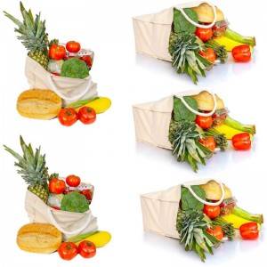 FeiFei Vegetables Fruits carry canvas cotton customized hand shopping bag with good quality