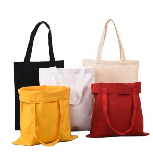 Plain Organic Reusable Cotton Canvas Shopping Bag Custom Canvas Tote Bag with Custom Logo