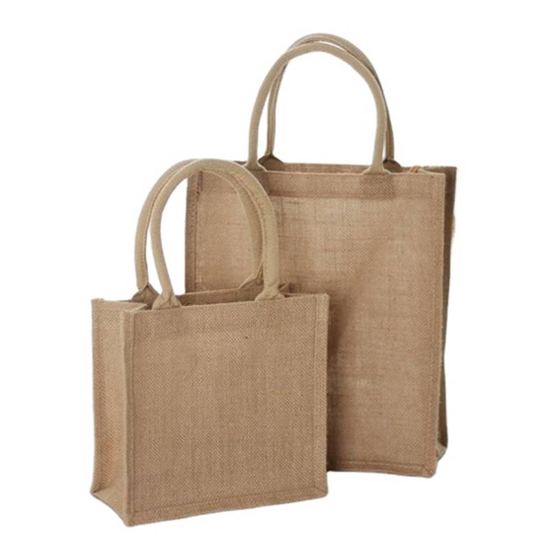 Wholesale Customized Natural Gunny Eco-Friendly Jute Tote Bag Recycle Jute Shopping Bag Featured Image