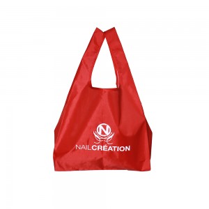 Customized plastic bags foldable polyester Shopping bag Reusable Polyester supermarket bags custom logo