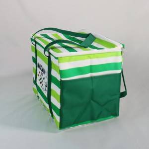 Large size customized printing polyester home meal insulated thermal lunch cooler bag