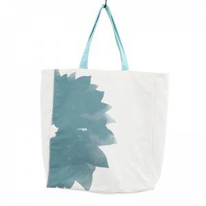 Reusable custom fashion shopping foldable printed cotton canvas tote bag