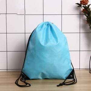 Reusable polyester RPET drawstring bags backpack with custom printed logo