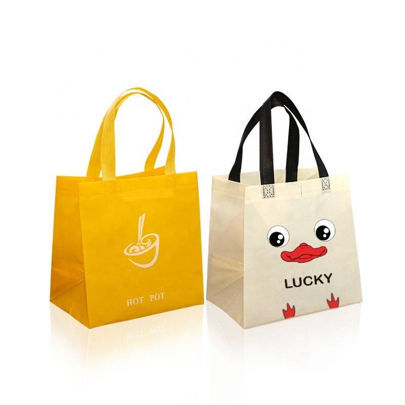 Ultrasonic one color printed cheap promotional supermarket used non-woven bags Featured Image