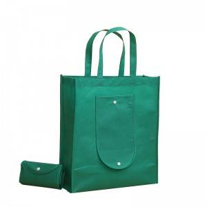 Wholesale Reusable PP Non Woven Fabric Foldable Tote Shopping Bag with Pocket