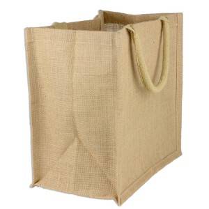 Wholesale cheap plain burlap jute beach tote bag women shopping bag