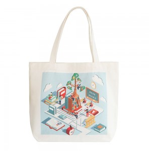 organic reusable custom print shopping bag cotton canvas tote bag with logo