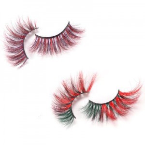 I-Halloween 3D Mink Color Lashes, 100% I-Siberian Mink Dramatic False Eyelashes